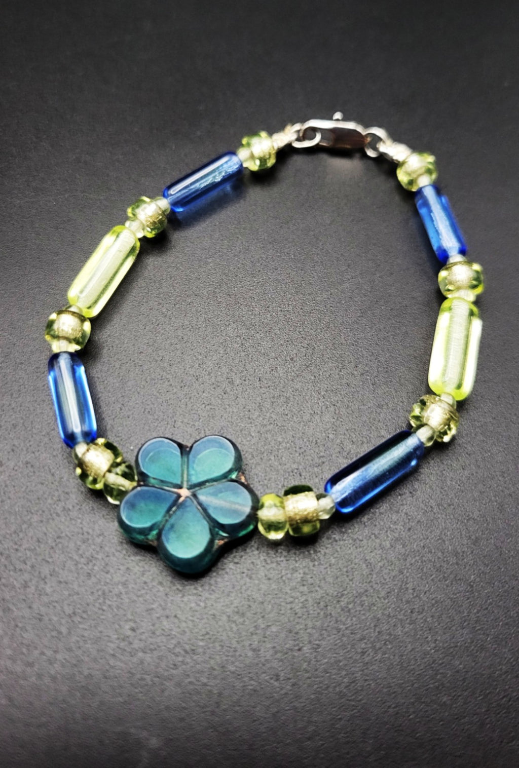 UV Glow beads 3 different stretch bracelet set toggle and charms