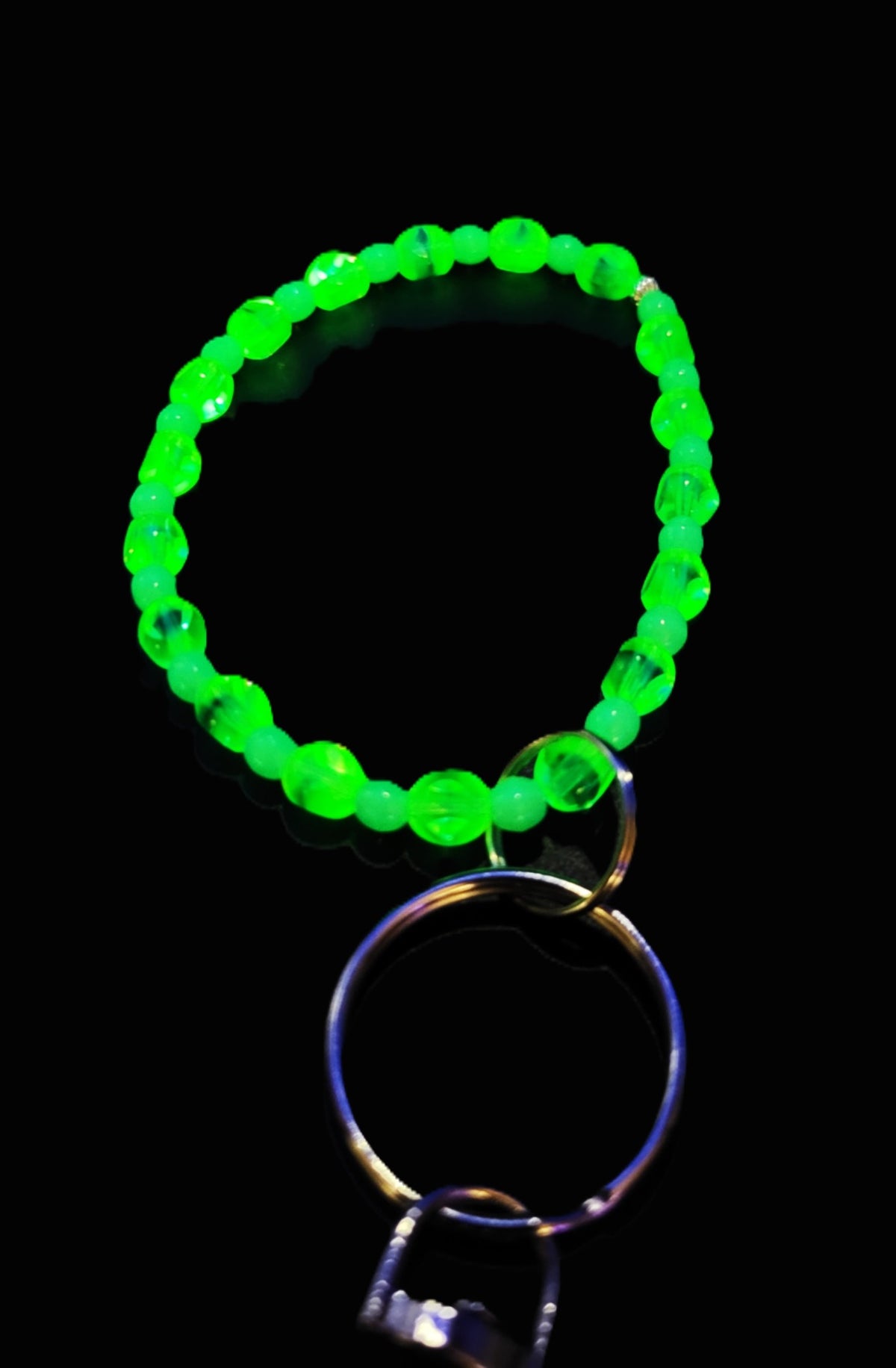 UV Glow beads 3 different stretch bracelet set toggle and charms