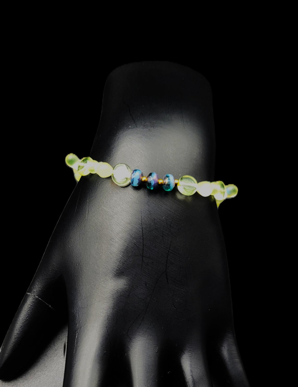 UV Reactive Glow Handmade stretch bracelet 5"