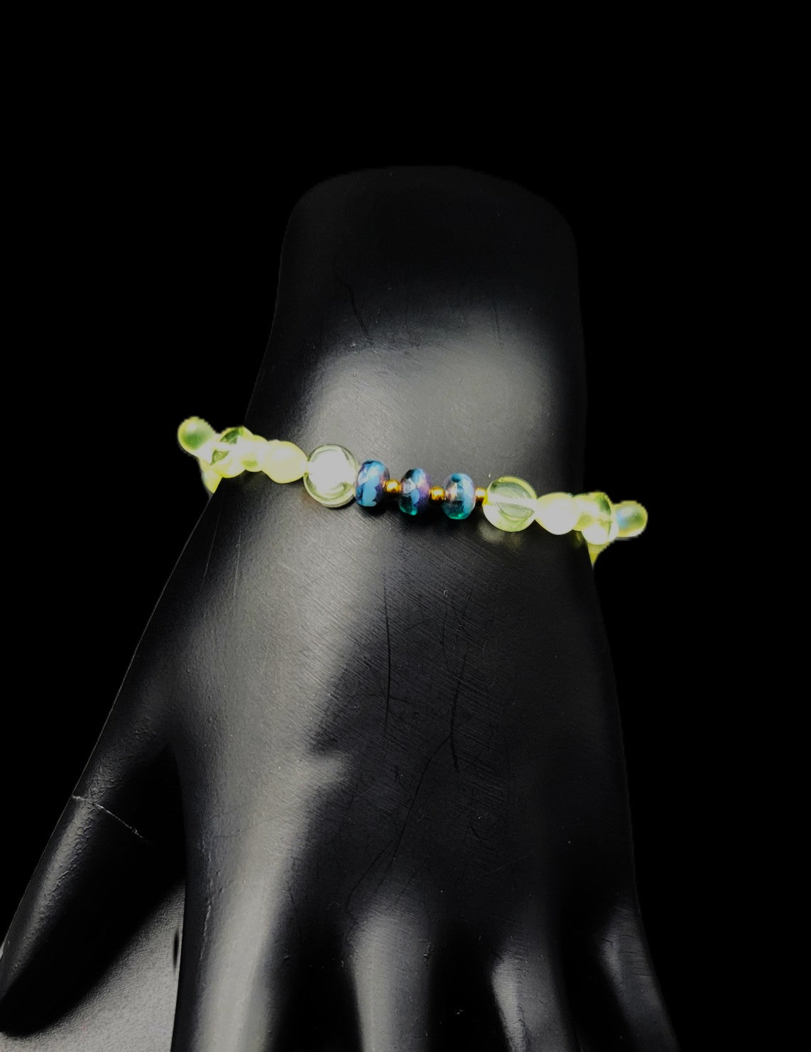 UV Reactive Glow Handmade stretch bracelet 5"