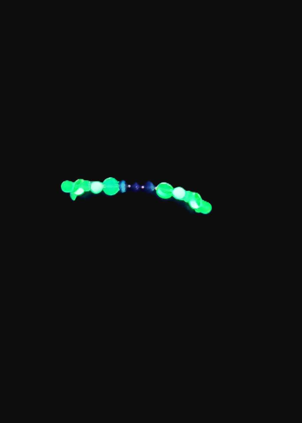 Uranium glass glow 5" stretch bracelet assorted beads