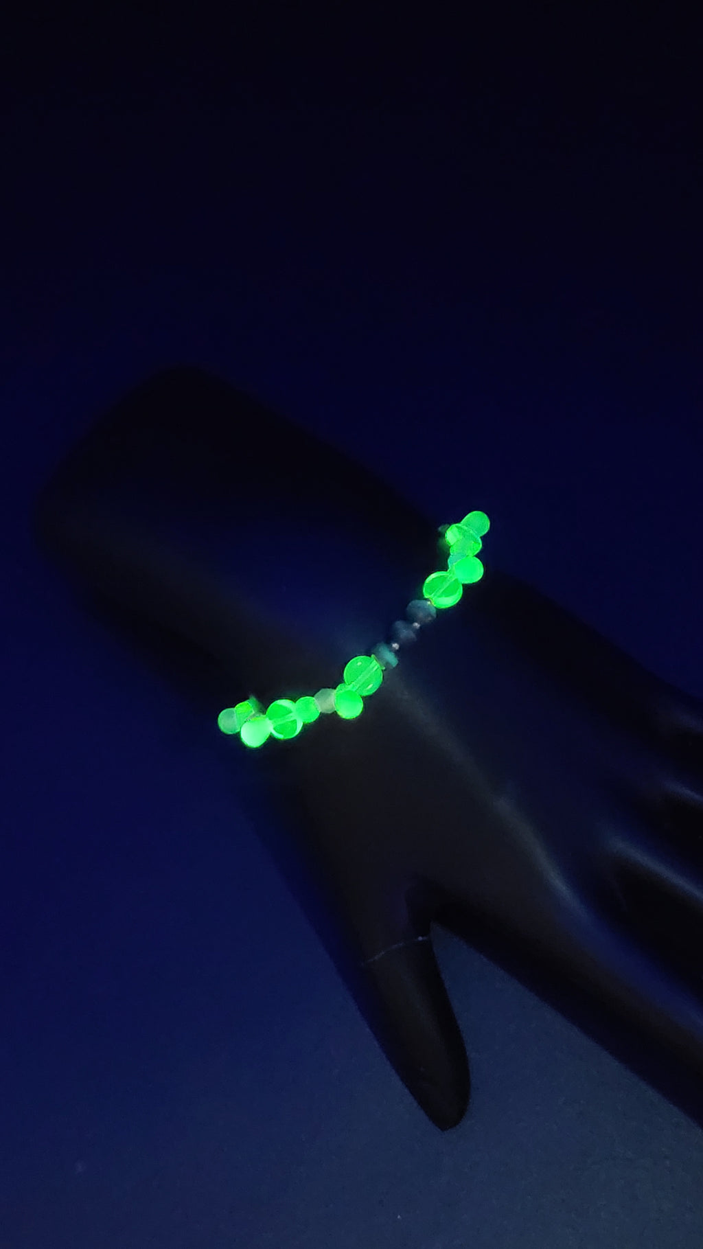 UV Reactive Glow Handmade stretch bracelet 5"