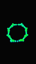 Uranium glass glow 5" stretch bracelet assorted beads