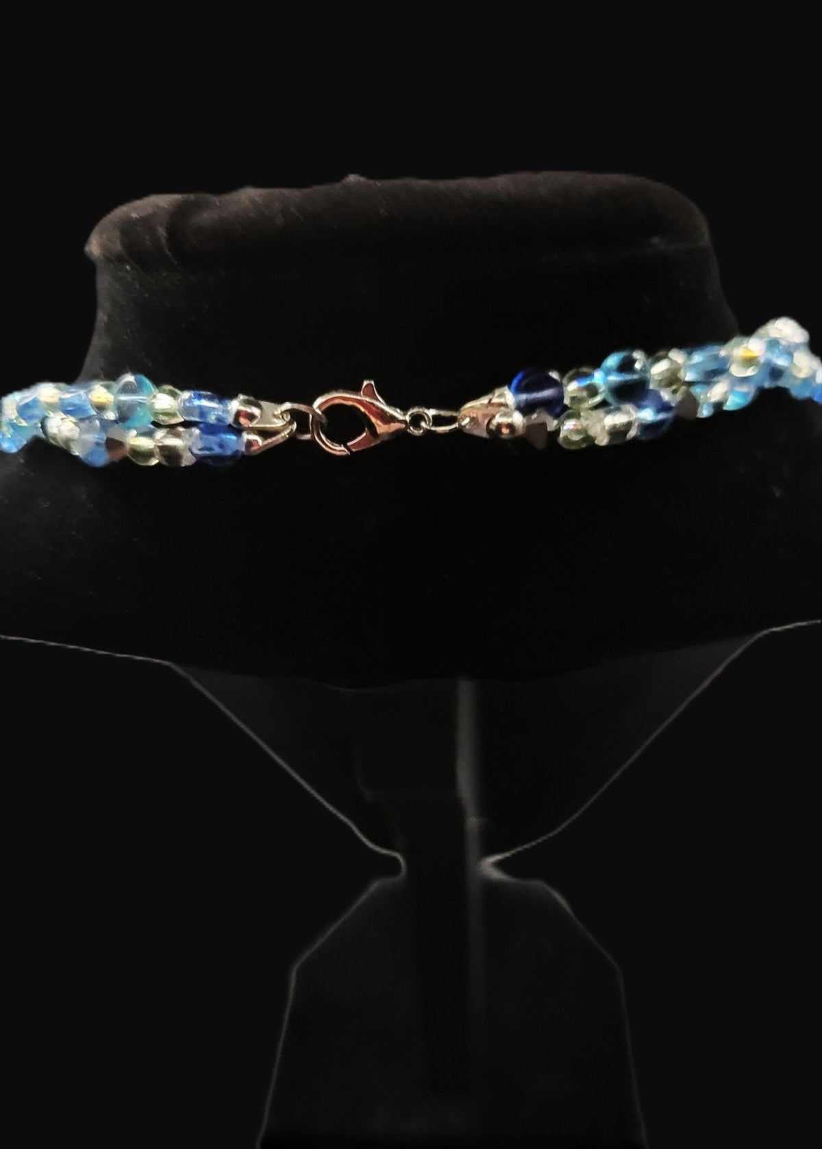 UV Glow with It! Uranium Czech Glass Double Strand 16 & 18" Stretch Necklace with Clasp