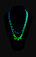 UV Glow with It! Uranium Czech Glass Double Strand 16 & 18" Stretch Necklace with Clasp