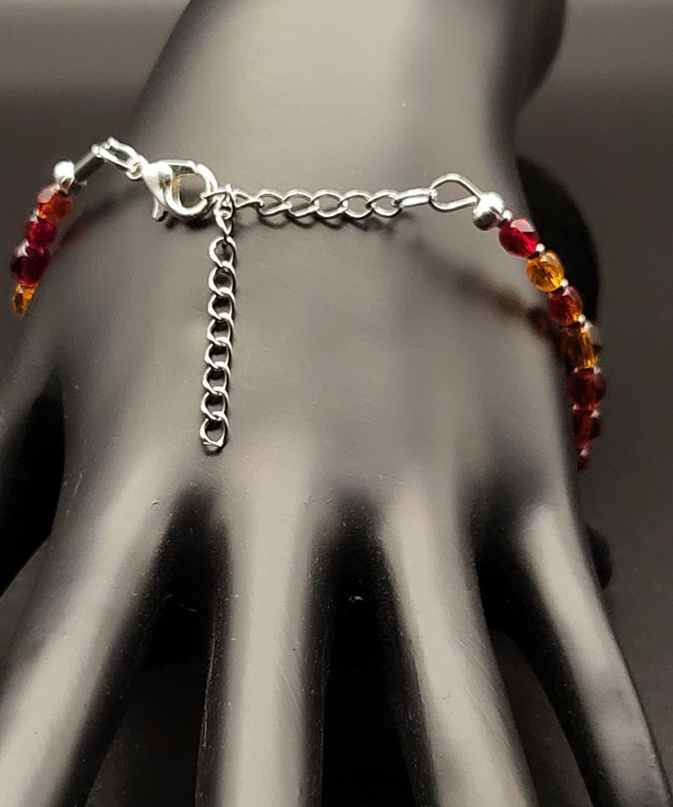 UV Reactive Cadmium Vintage 1950's Red Graduating 6.5" w/2" extender Bracelet