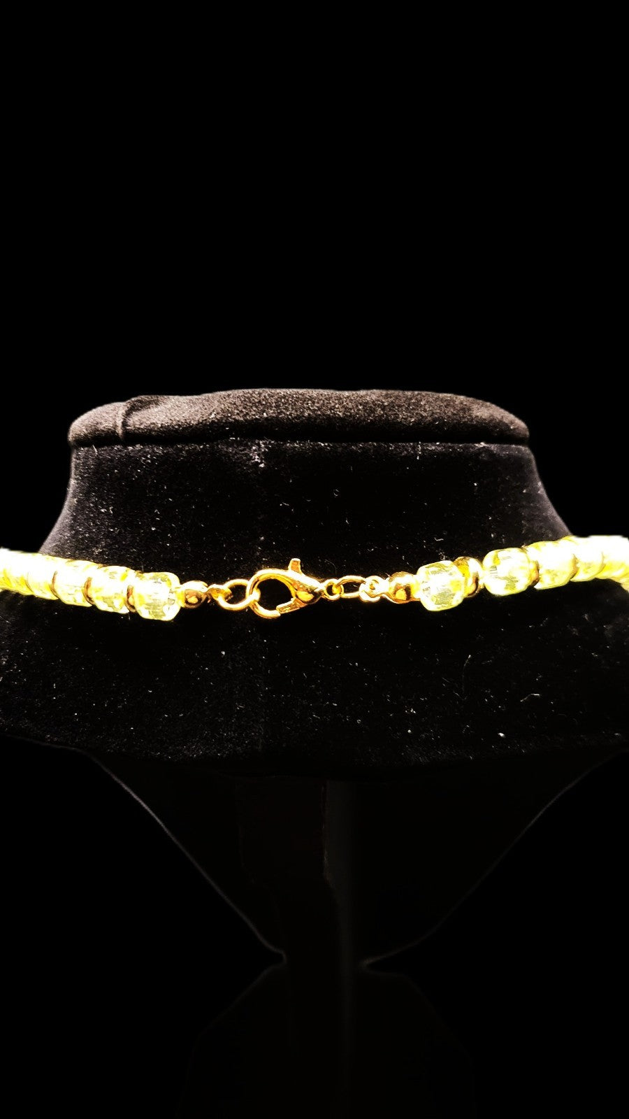 UV Glow Uranium Czech Glass Bead Unisex 22" Necklace with 18K Gold Plated Spacers!!!!!!!