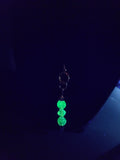 UV Uranium Resin Coated Glass Beads Pendant On a 17" Braided Cord Necklace