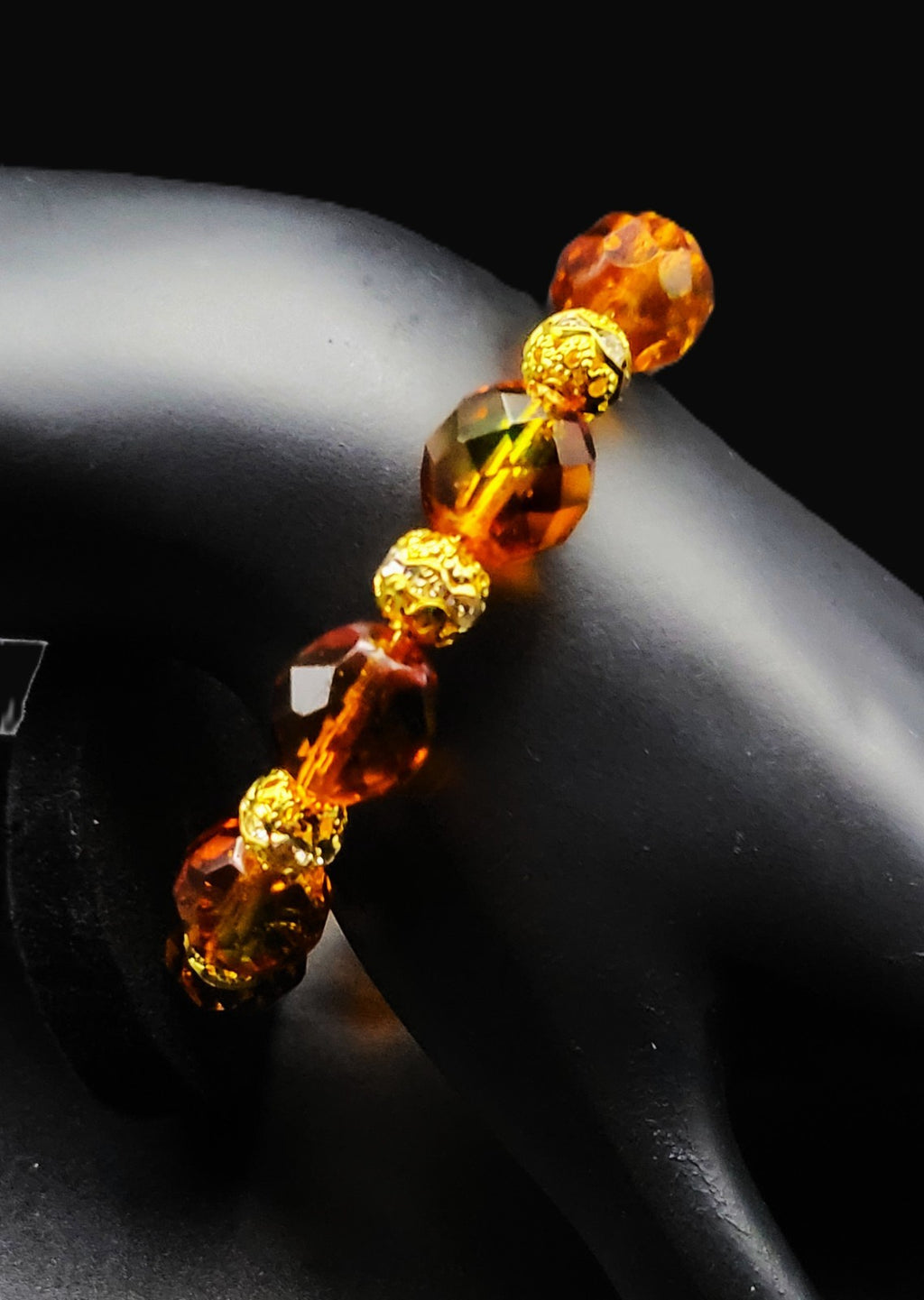 UV Uranium Glass  Topaz Colored  Memory Wire Bangle Bracelet 6.5"
