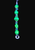 Uranium UV Glass Star  Beads 3.5" Hand Wired Pendant on 20" Snake Chain