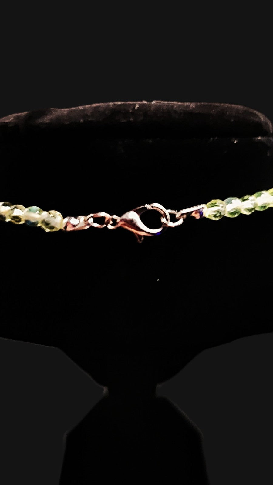 Uranium Czech AB Round and Faceted Glass Beads 18" Sparkly Necklace