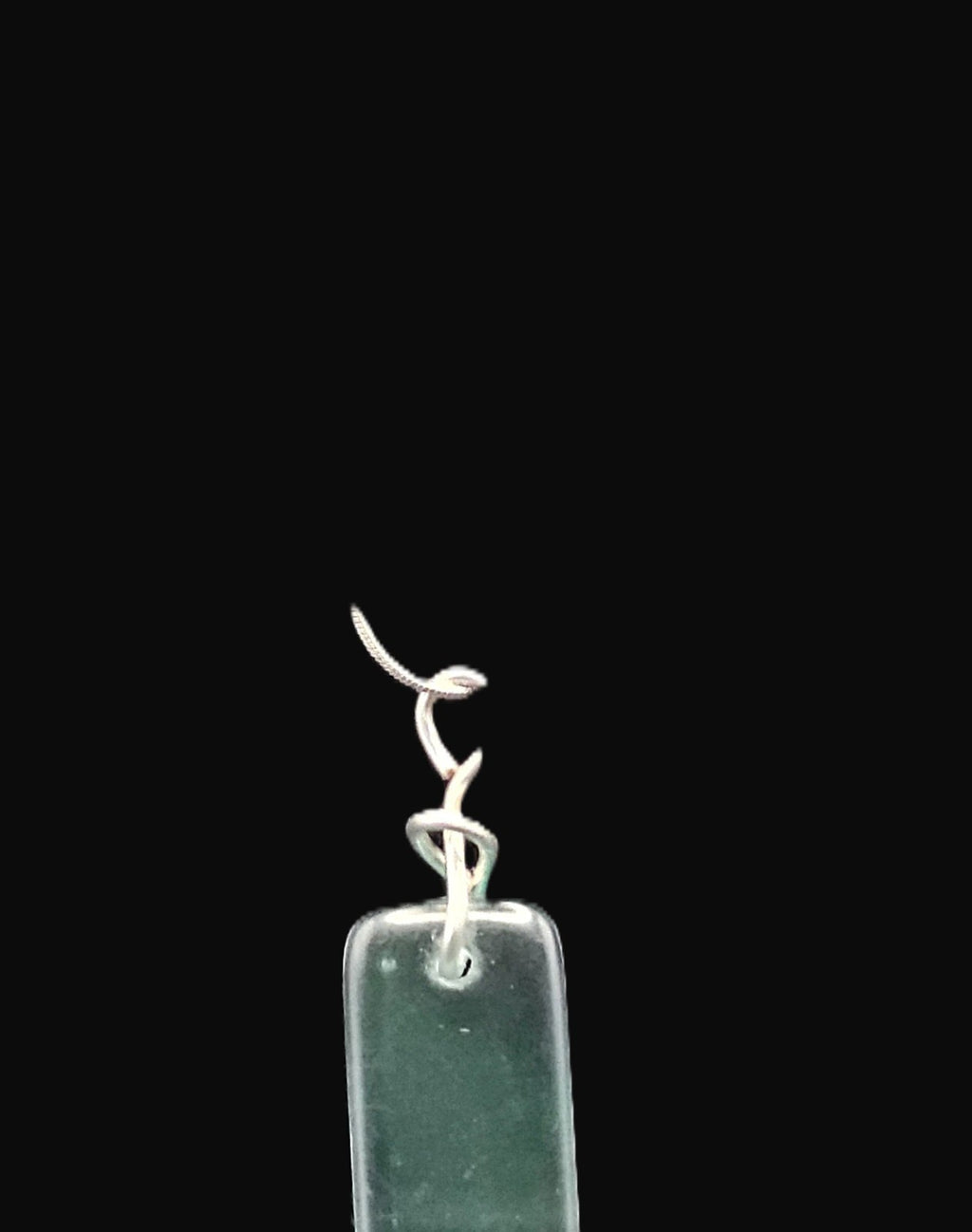 Uranium UV Czech Blue Bar Glass Pendant 20" Snake Chain Necklace