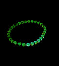 UV Uranium Marquis Shaped Czech Glass Bead 8.5" Bracelet, Silver Tone Accents