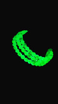 UV Glow Uranium Czech Crystal and Glass Beads on 3 Coil Gold Tone Wire Bracelet 7" with Heart Charm